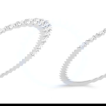 Halfway Scallop Diamond Wedding Band