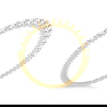 Halfway Scallop Diamond Wedding Band