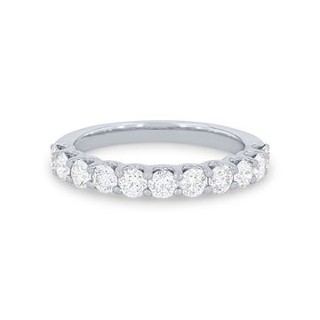Halfway Scallop Diamond Wedding Band