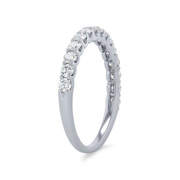 Halfway Scallop Diamond Wedding Band