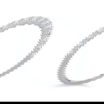 Halfway Scallop Diamond Wedding Band