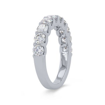Halfway Scallop Diamond Wedding Band