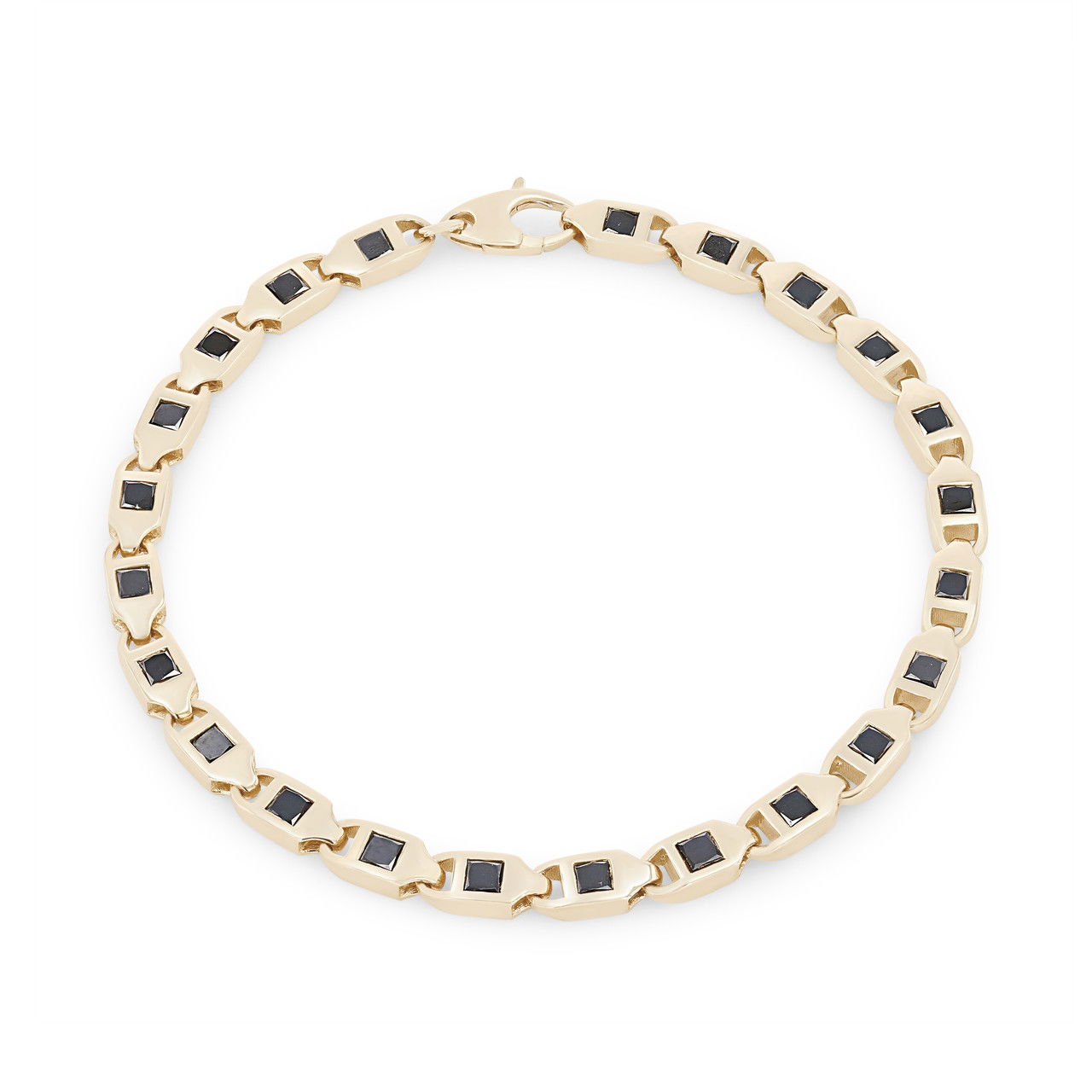 Princess Cut Black Diamond Bracelet
