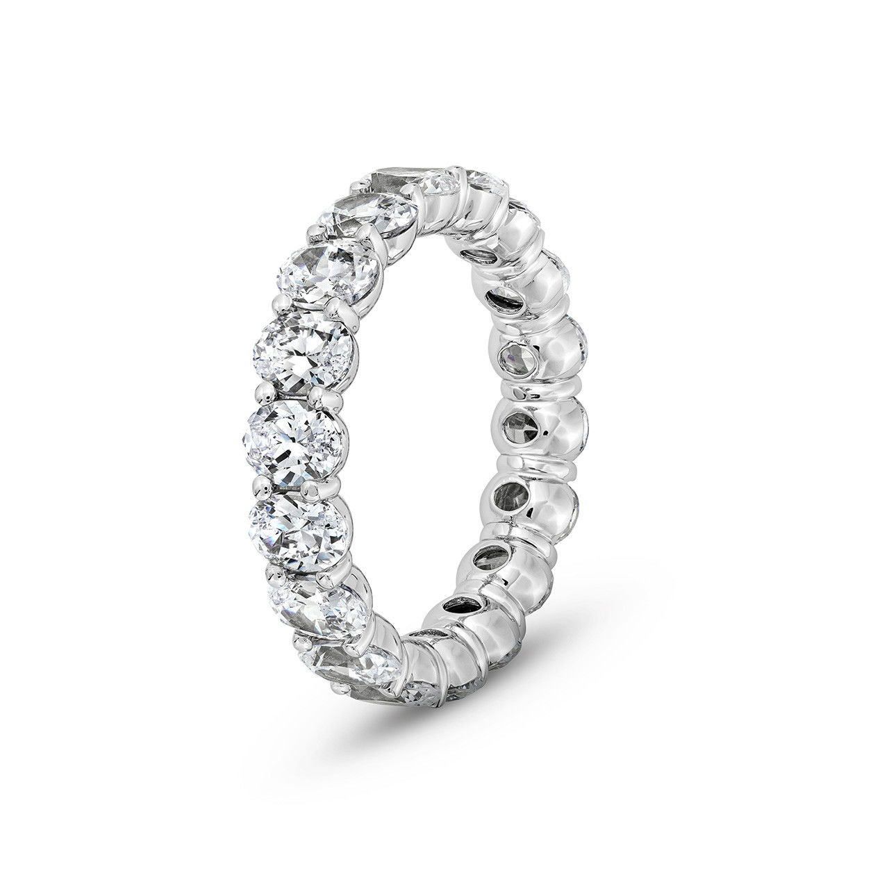 Oval Diamond Vertical Eternity Wedding Band