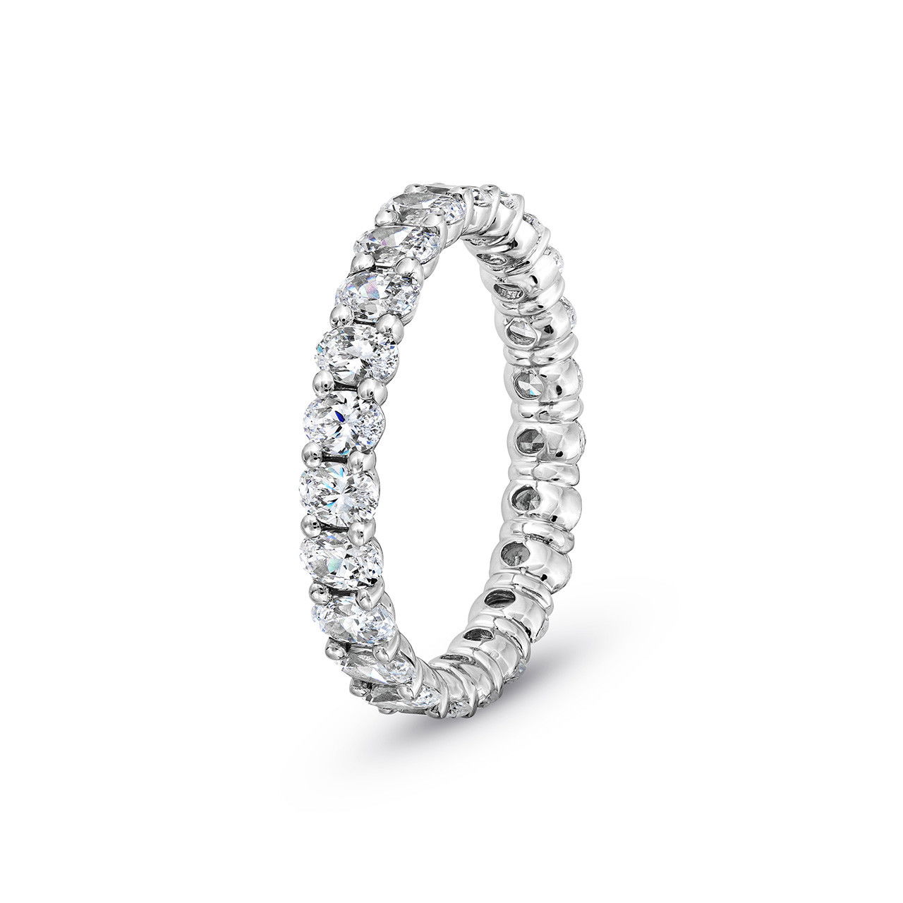 Oval Diamond Vertical Eternity Wedding Band
