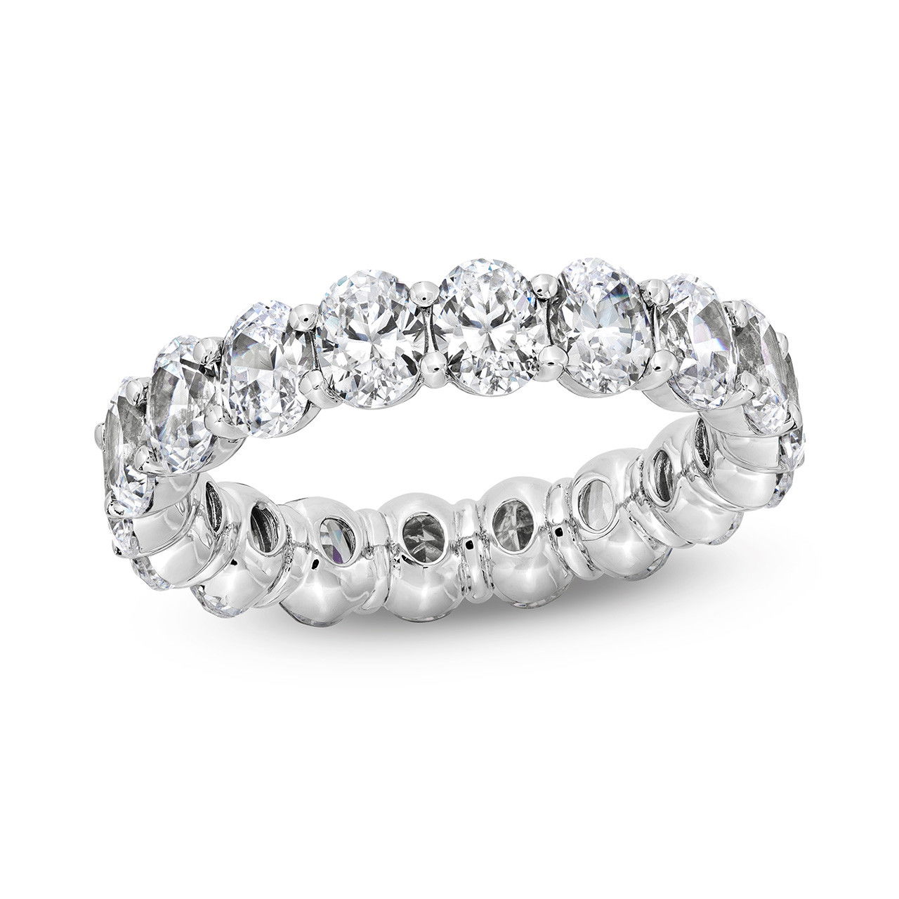 Oval Diamond Vertical Eternity Wedding Band