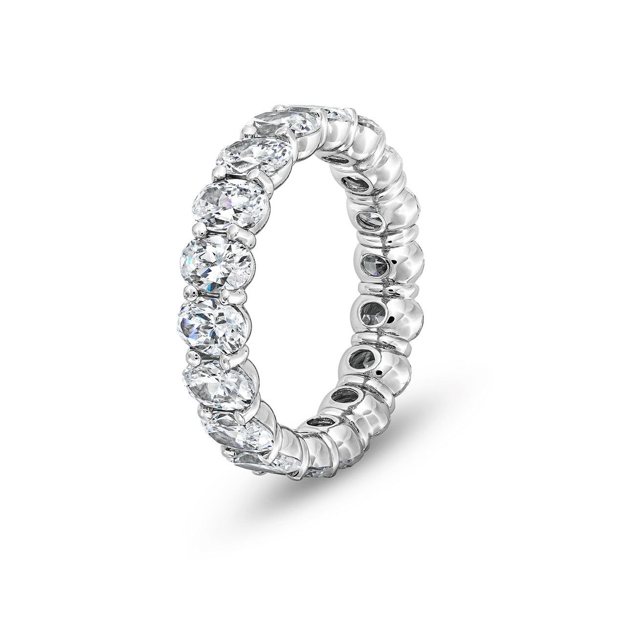 Oval Diamond Vertical Eternity Wedding Band
