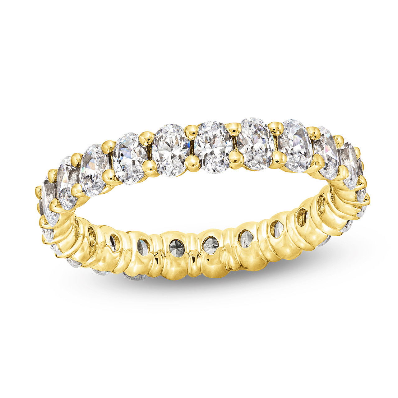 Oval Diamond Vertical Eternity Wedding Band