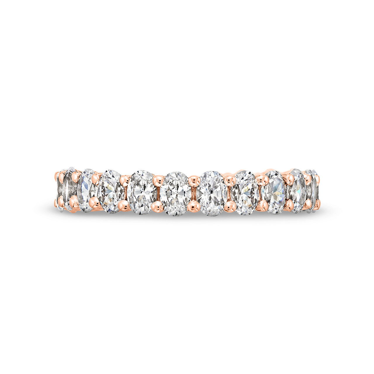 Oval Diamond Vertical Eternity Wedding Band