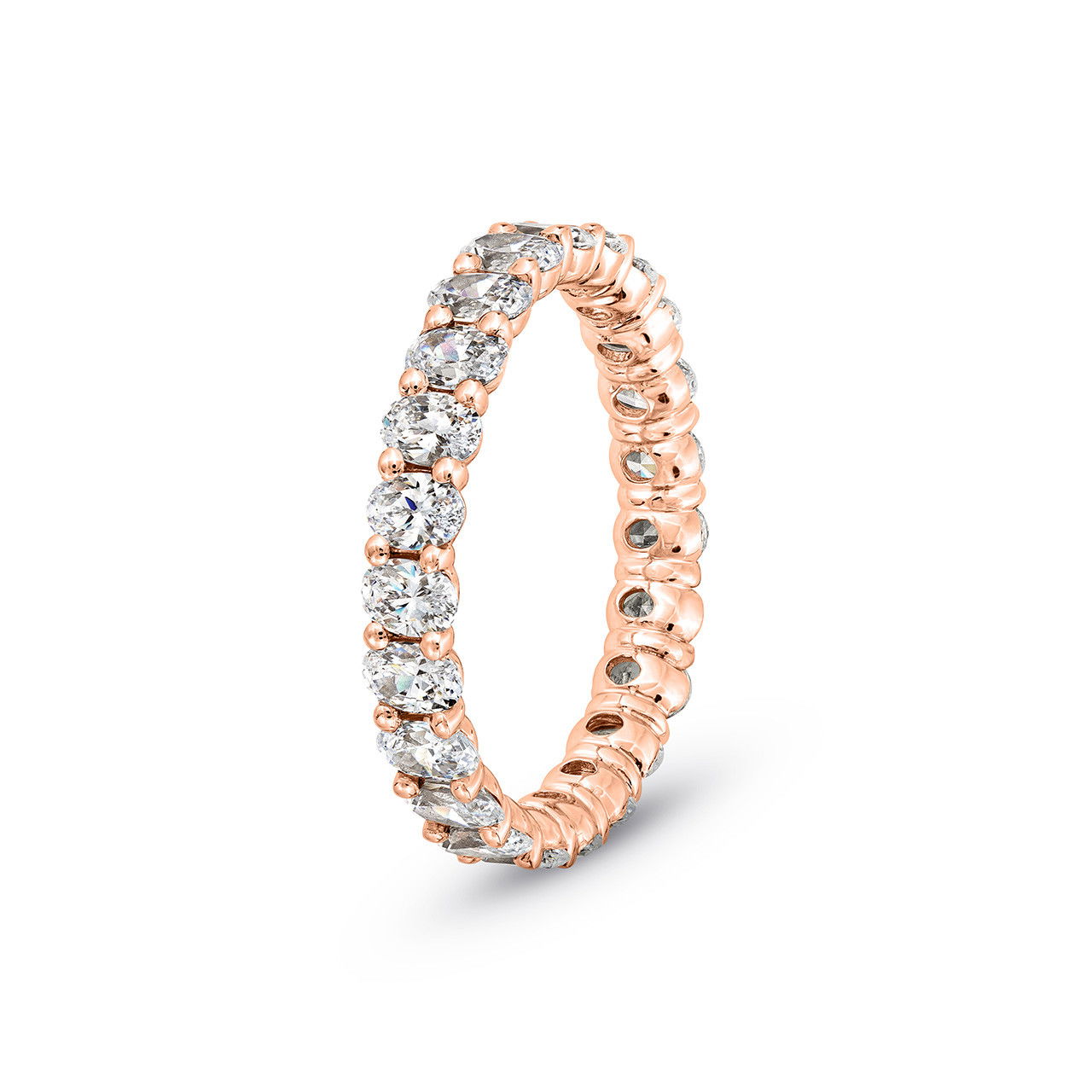 Oval Diamond Vertical Eternity Wedding Band