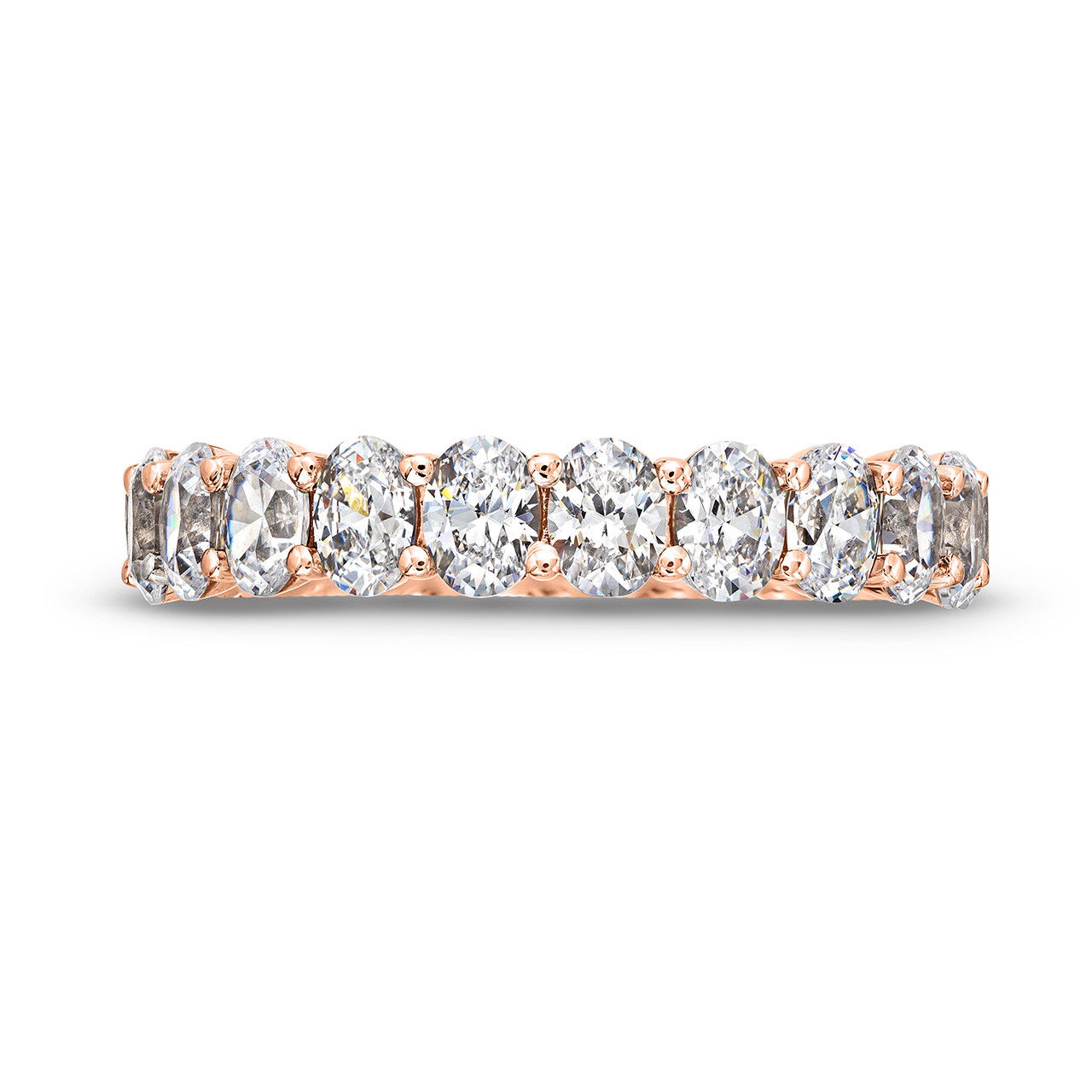 Oval Diamond Vertical Eternity Wedding Band