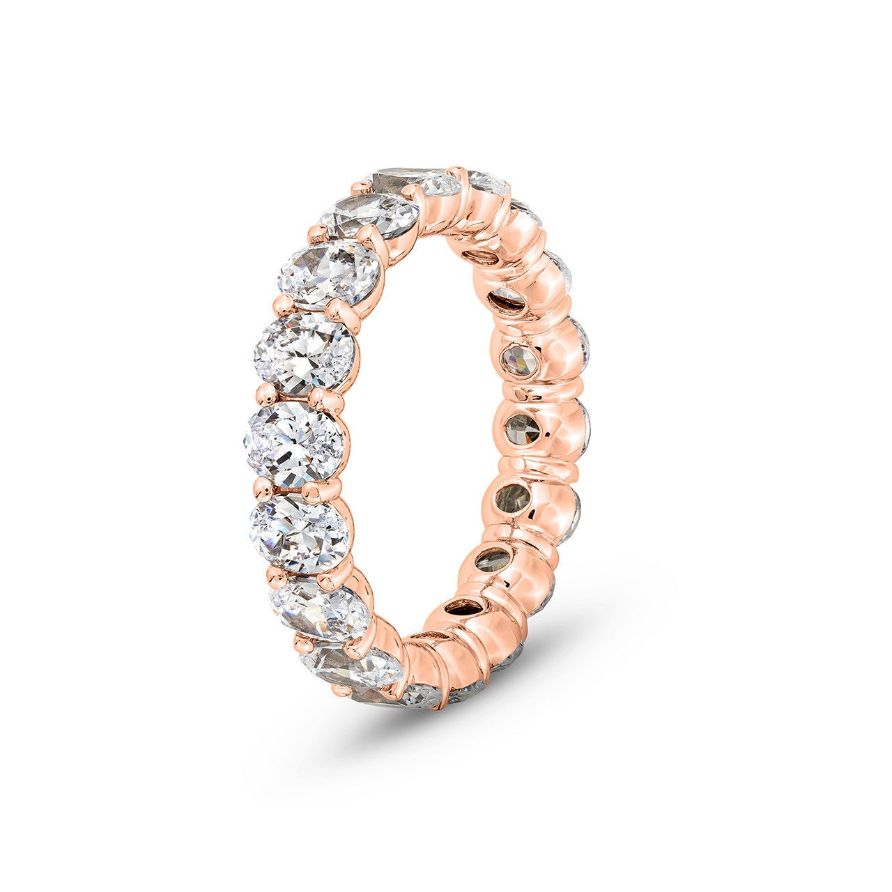Oval Diamond Vertical Eternity Wedding Band