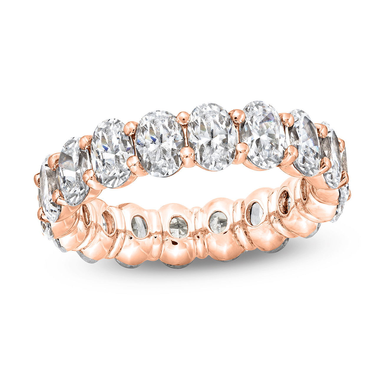 Oval Diamond Vertical Eternity Wedding Band