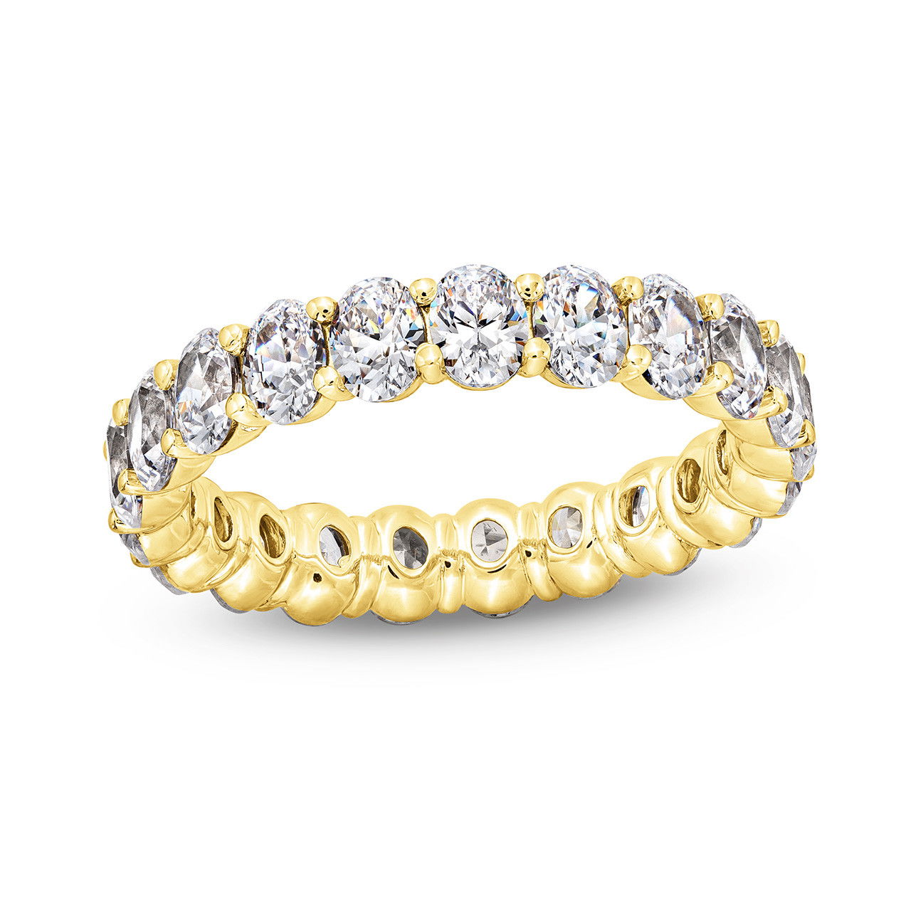 Oval Diamond Vertical Eternity Wedding Band