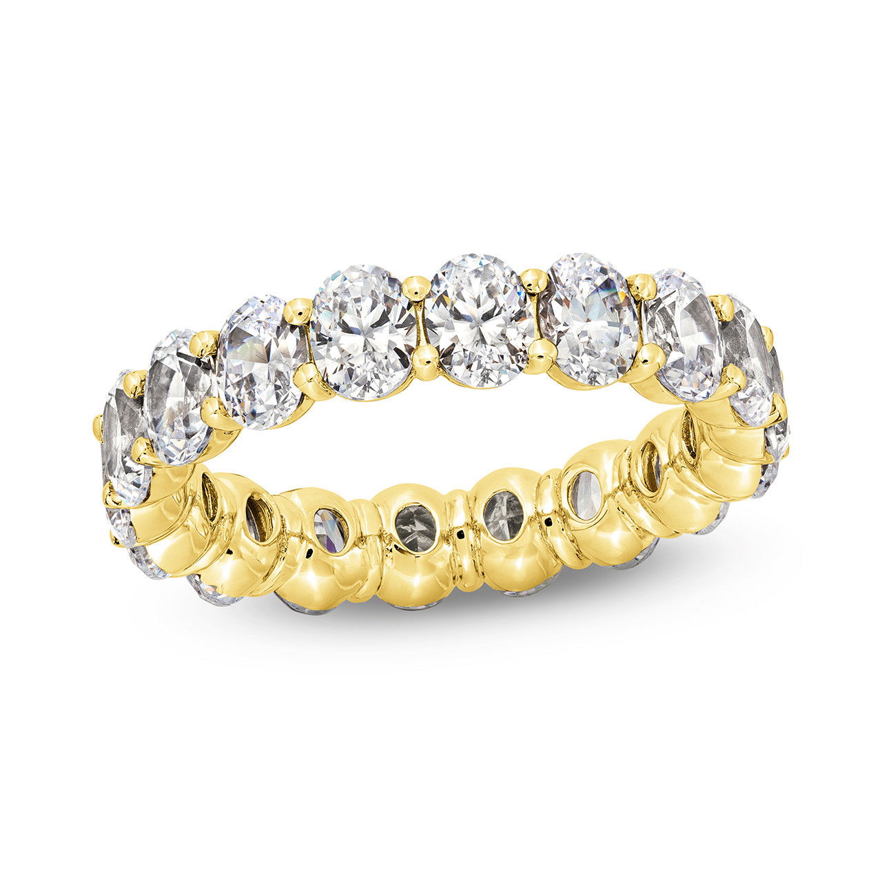 Oval Diamond Vertical Eternity Wedding Band