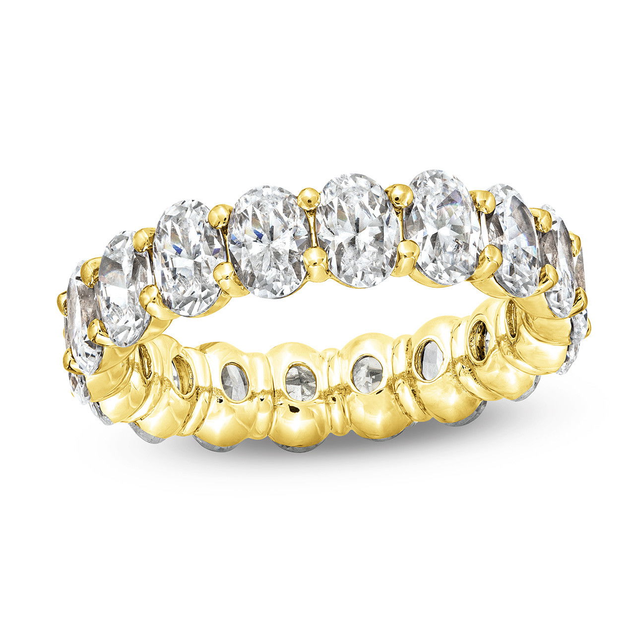 Oval Diamond Vertical Eternity Wedding Band