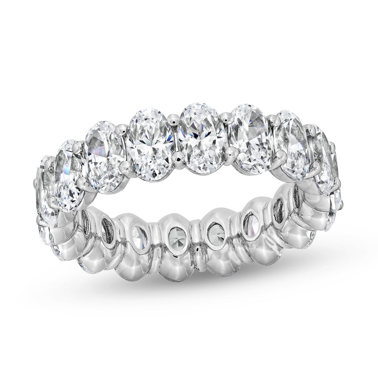 Oval Diamond Vertical Eternity Wedding Band