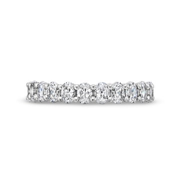 Oval Diamond Vertical Eternity Wedding Band In White Gold 14K