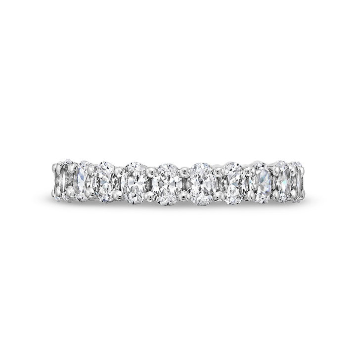 Oval Diamond Vertical Eternity Wedding Band In White Gold 14K