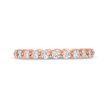 Single Prong Diamond Eternity Wedding Band by Adorette In Rose Gold 14K