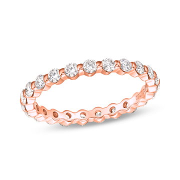 Single Prong Diamond Eternity Wedding Band by Adorette In Rose Gold 14K