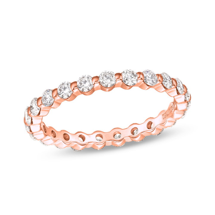 Single Prong Diamond Eternity Wedding Band by Adorette In Rose Gold 14K