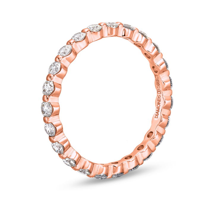 Rose Gold 14K Single Prong Diamond Eternity Band by Diamonds Direct Designs