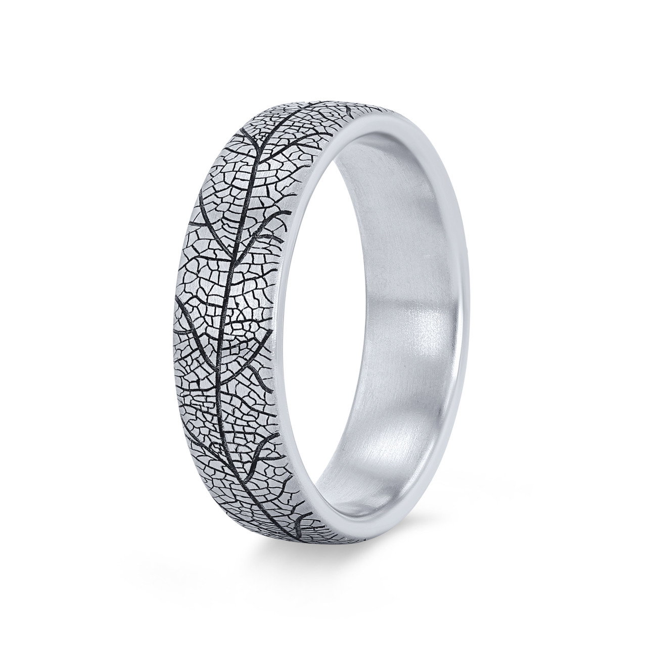 Leaf Detail 6.5mm Wedding Band 1