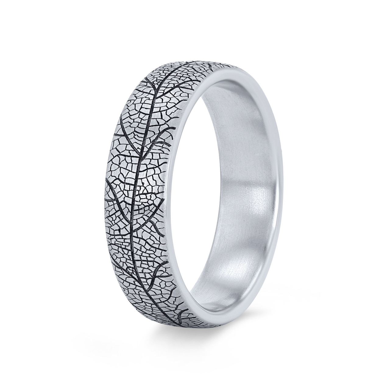 Leaf Detail 6.5mm Wedding Band 1
