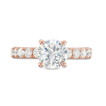 Classic Four Prong Diamond Engagement Setting by Adorette In Rose Gold 14K