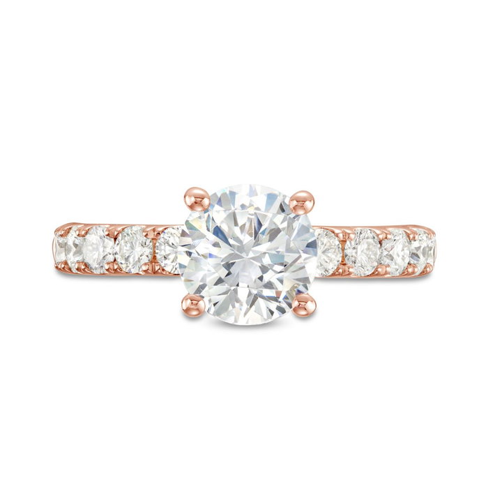 Classic Four Prong Diamond Engagement Setting by Adorette In Rose Gold 14K