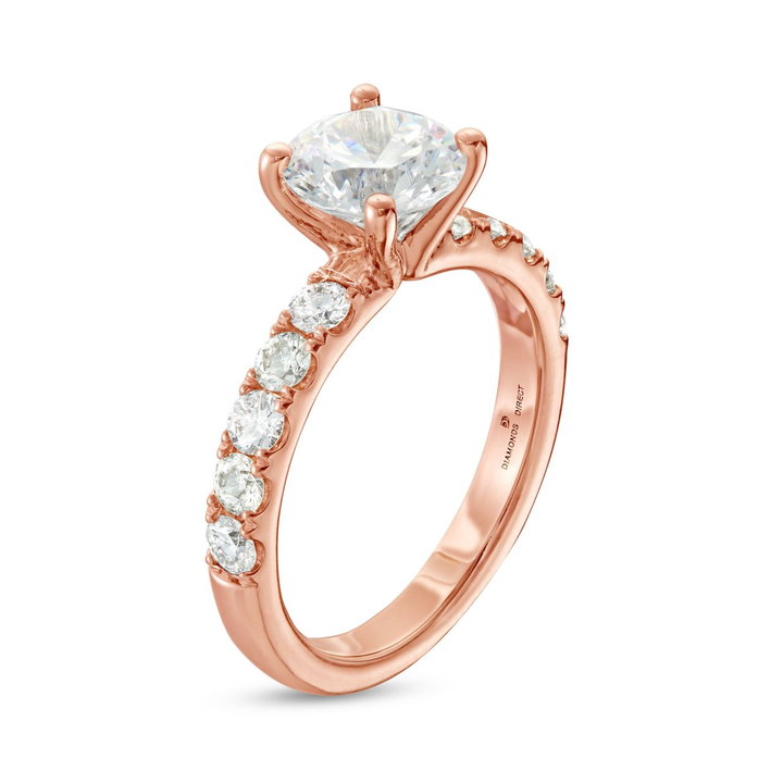 Classic Four Prong Diamond Engagement Setting by Adorette In Rose Gold 14K