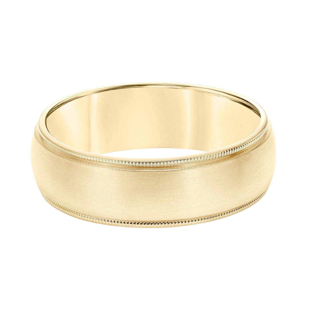 Matte Milgrain Edge Wedding Band