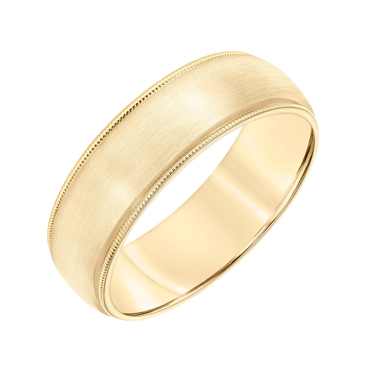 Matte Milgrain Edge Wedding Band 1