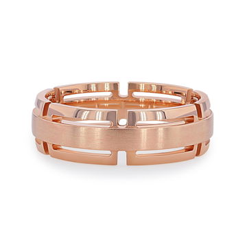 Open Link 7mm Wedding Band In White Gold 14K