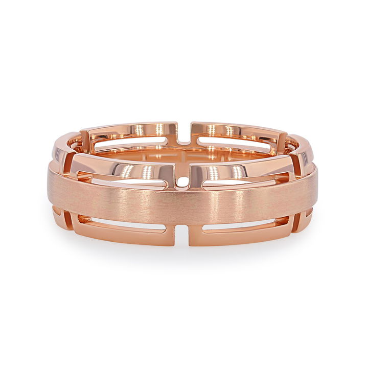 White Gold 14K Open Link 7mm Wedding Band