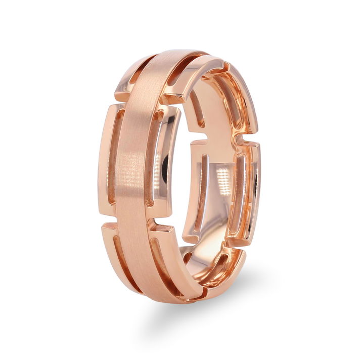 White Gold 14K Open Link 7mm Wedding Band