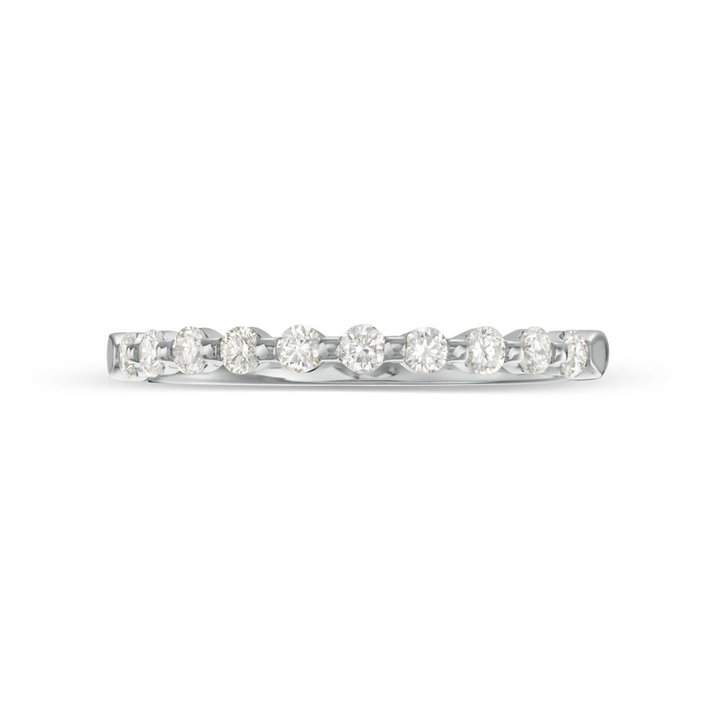 Single Prong Diamond Wedding Band by Adorette In White Gold 14K