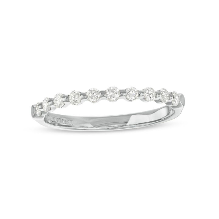 White Gold 14K Single Prong Diamond Wedding Band by Diamonds Direct Designs