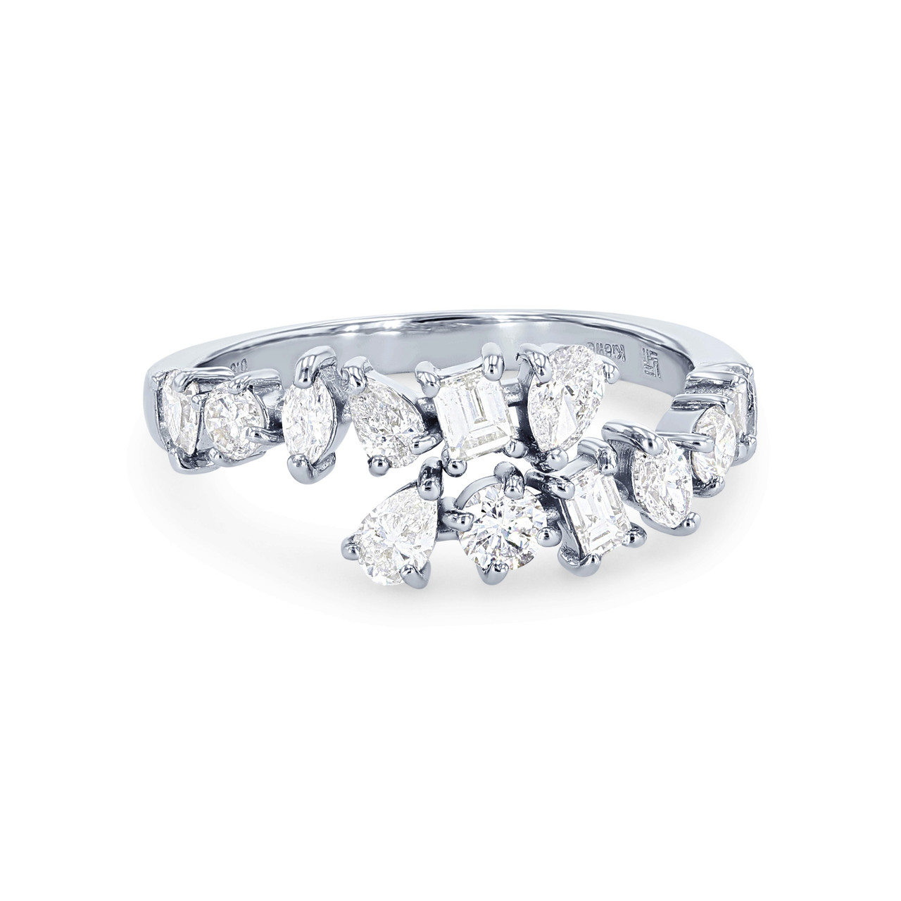 Mixed Diamond Bypass Ring