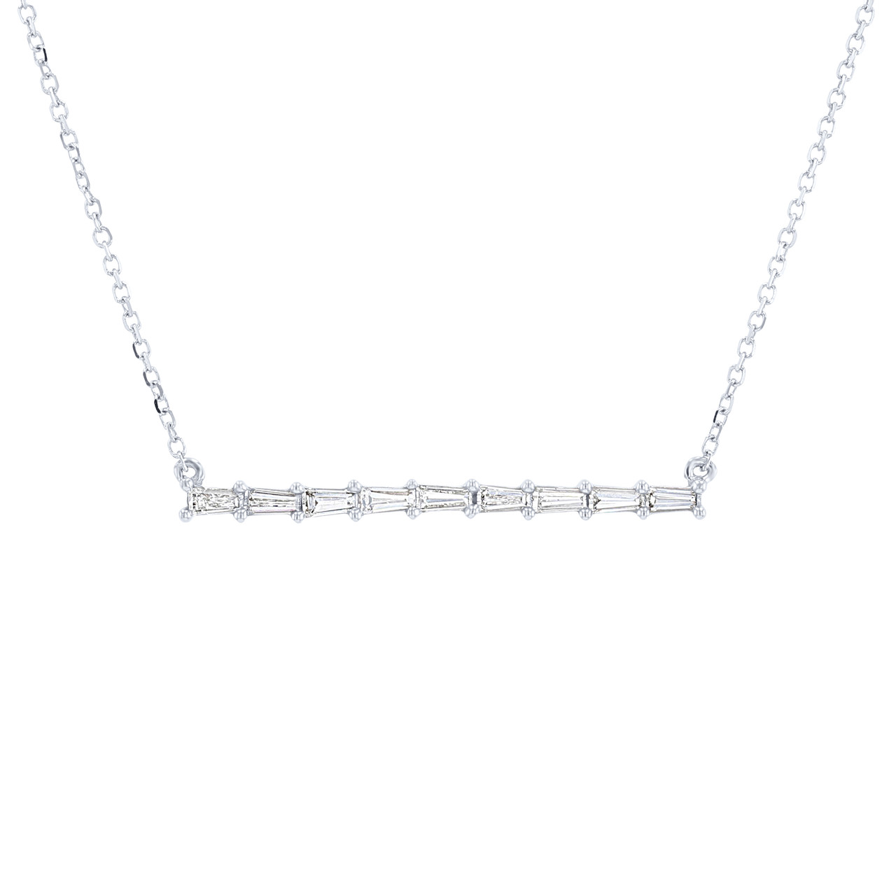 Baguette Diamond Bar Pendant 0