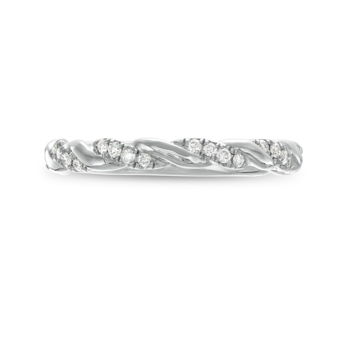 Rope Twist Half Diamond Wedding Band by Adorette 0