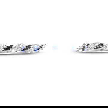 Alternating Diamond and Blue Sapphire Wedding Band
