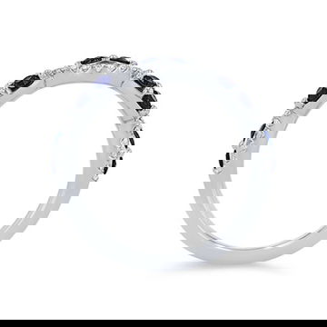 Sapphire and Diamond Twist Wedding Band