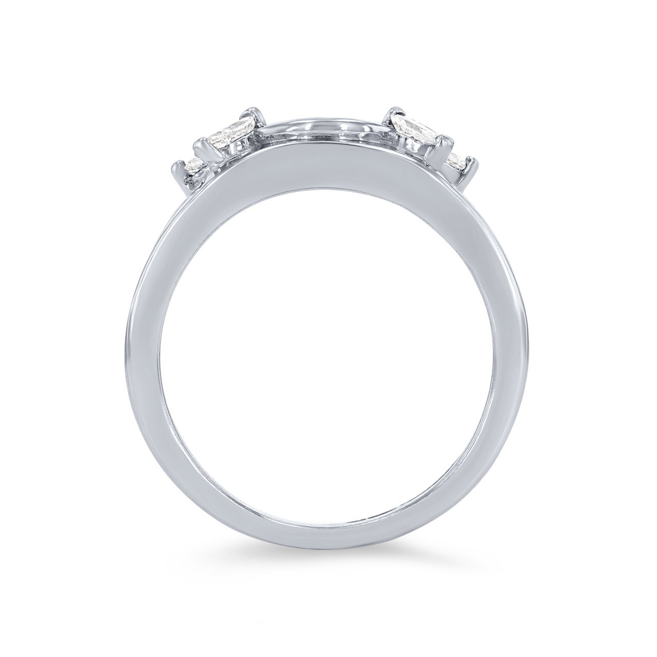 True Romance Floral Marquise and Round Diamond Ring Wrap
