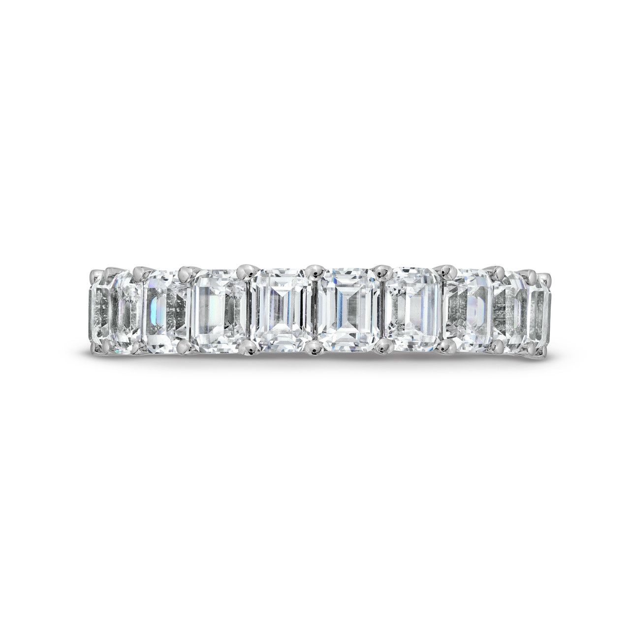 Emerald Diamond Vertical Eternity Wedding Band