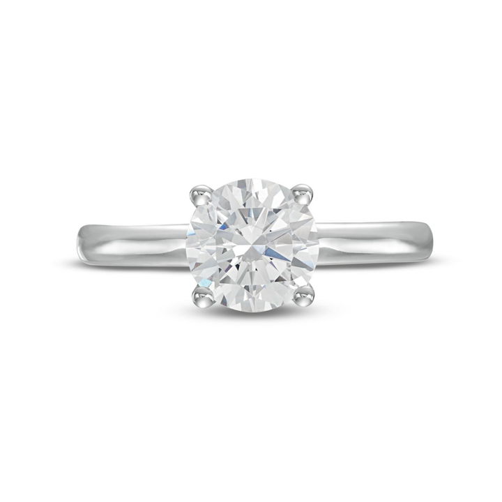 White Gold 14K Solitaire Hidden Diamond Belt Engagement Setting by Diamonds Direct Designs