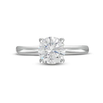 Solitaire Hidden Diamond Belt Engagement Setting by Adorette In White Gold 14K