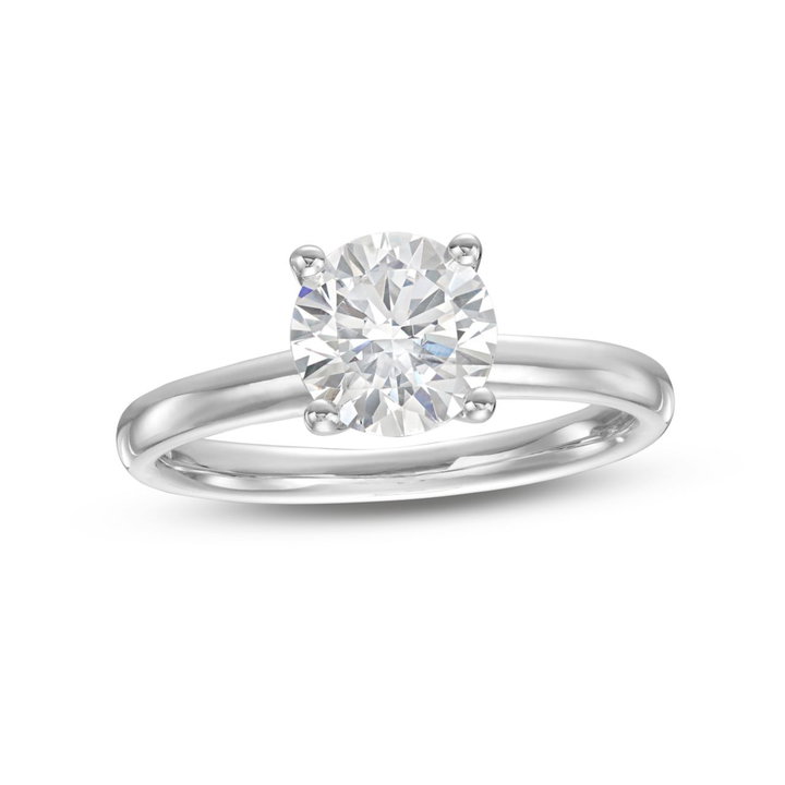 Solitaire Hidden Diamond Belt Engagement Setting by Adorette In White Gold 14K