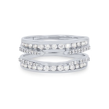 True Romance Two Row Diamond Ring Guard In White Gold 14K